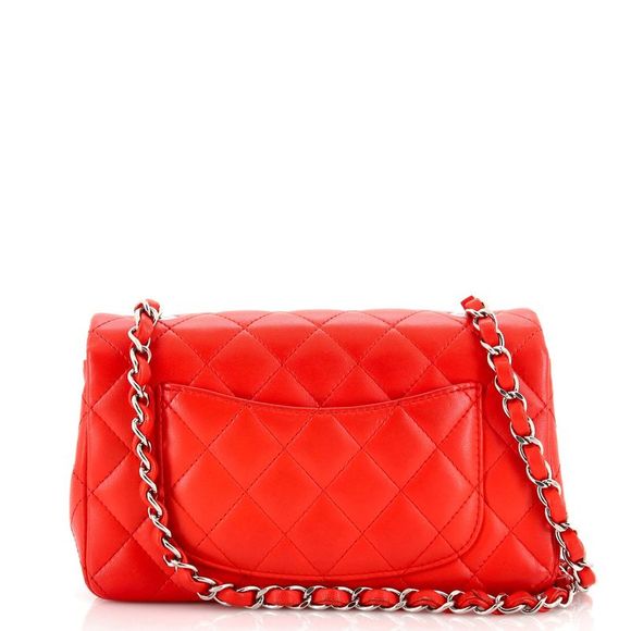 Chanel Classic Single Flap Bag Quilted Lambskin Mini Orange - Picture 3 of 9